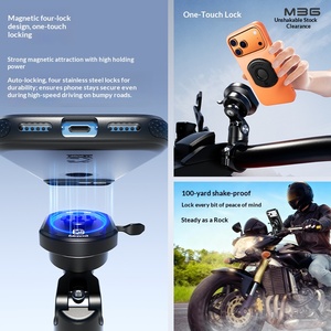 Support de téléphone pour moto en alliage d'aluminium CNC Kewig, étanche IP66, anti-vibration, rotation à 720°, support magnétique <span class=keywords><strong>Quad</strong></span> Lock - Product Image 2