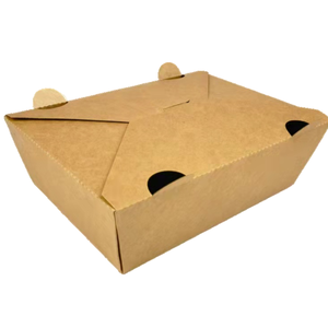 Wholesale Disposable Food Grade Take Away Fast Food Box Brown Kraft Paper Bowl With Lid