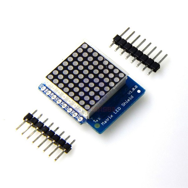 WeMos D1 Mini 8x8 Matrix LED Module Shield V1.0.0 Digital Signal Output Module with Pins Led matrix 8 8 with Max7219 Module