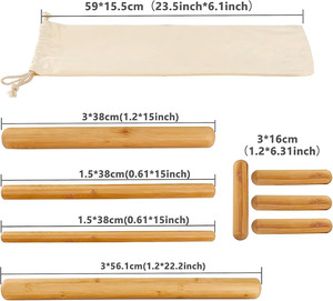 Juegos de palos de masaje de bambú de madera para el cuerpo, rodillo de masaje Guasha de Bambú - Product Image 4