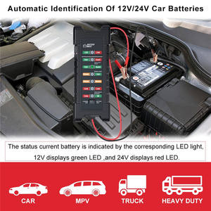 BM410 4V/12V Intelligenter LED-Autobatterietester mit Lasttest-Clip-Version Schwarz Fahrzeug-Fehlerdetektor - Product Image 5