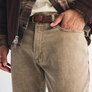 <span class=keywords><strong>Pantalones</strong></span> Vaqueros de Mezclilla Color Caqui para <span class=keywords><strong>Hombre</strong></span>, Corte Recto, Ajuste Regular, Algodón, Cintura Media, Estilo Casual para Trabajo y Uso Diario, OEM ODM - Product Image 3