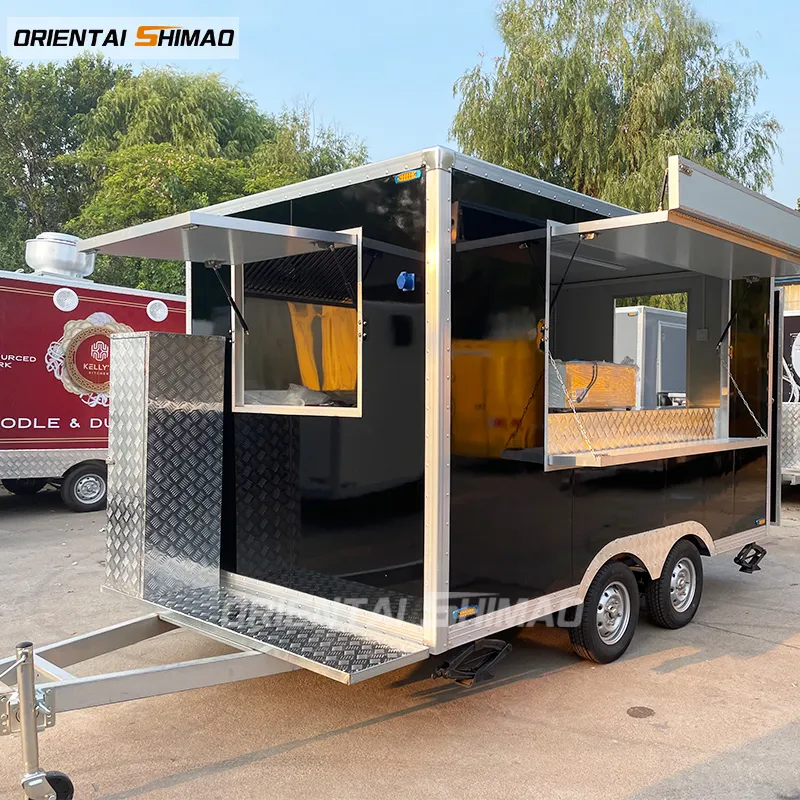 Rimorchio per fast food da 12 piedi con carrello per camion di cibo mobile in vendita usa europa Australia