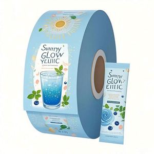 Rollo de película de embalaje de bolsita de barra compuesta multicapa de grado alimenticio impreso personalizado para té/café/jugo de hojas sueltas brillante - Product Image 1