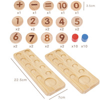 Aides Pédagogiques Montessori en Bois pour l'Éveil au Sens du Nombre avec Grille de Dix, Jouets Mathématiques Éducatifs pour Enfants pour l'Addition et la Soustraction