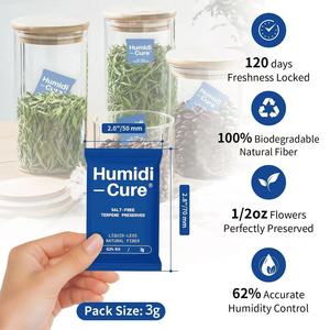 Vente directe usine – Absorbeur d'humidité 2 voies en papier biodégradable 62 % HR 3g pour fleurs séchées et herbes - Product Image 4