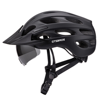 Casco de Ciclismo para Adultos con Visera Doble y Luz LED en el Borde de la Visera Magnética