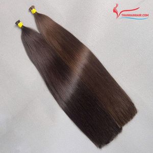 Extensions de cheveux vierges Remy blondes lisses 100 % vietnamiennes Thanh, prêtes à être expédiées, toutes couleurs, teintables, 100 g en vrac, brutes - Product Image 4