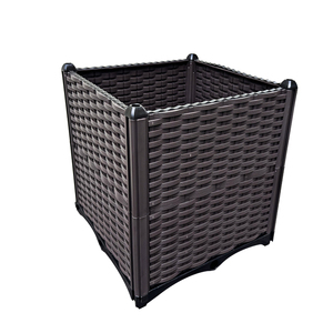 Boîte de jardinière rectangulaire en plastique d'approvisionnement d'usine, lit surélevé de <span class=keywords><strong>jardin</strong></span> à prix réduit pour la plantation intérieure/extérieure, motif carré polyvalent - Product Image 2