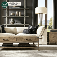 Canapé d'angle classique en cuir en forme de L, avec accoudoirs effilés, pour salon, mobilier d'hôtel écologique et durable