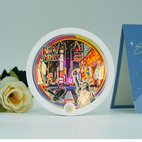 Décor personnalisé 3d papier découpé aimant de réfrigérateur motif papier découpé aimant de réfrigérateur avec lumière LED pour la décoration livraison directe