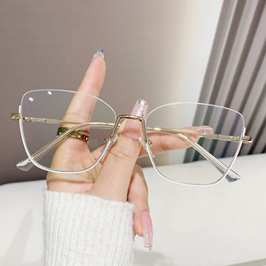 Gafas graduadas para mujer Monturas ópticas y lentes Filtro de luz azul Marrón <span class=keywords><strong>Oro</strong></span> Computadora de metal - Product Image 1