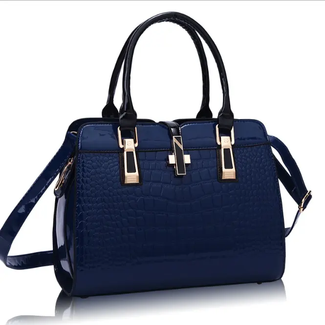 Patent Leather Crocodile Leather Handbags for Women Ladies 2022 Shoulder Bags Unique Vintage PU Purse Korea Hand Bag