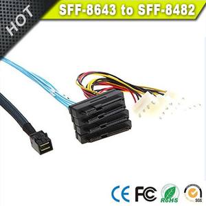Mini SAS interne SFF-8643 à (4) connecteurs SFF-8482 29pin avec la puissance <span class=keywords><strong>de</strong></span> SATA, 1M - Product Image 3