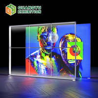 Boîte à lumière LED modulaire sans cadre en aluminium personnalisée tissu 10x10 stand de salon Led toile de fond boîte à lumière d'exposition stand de présentation