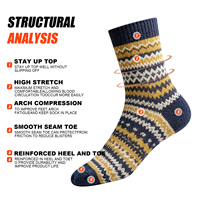 Chaussettes personnalisées avec logo, style vintage Fair Isle, en laine chaude, anti-humidité, anti-odeur, pour temps froid, usage quotidien, travail, streetwear, certifiées CE, OEM