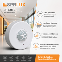 Détecteur de mouvement infrarouge à montage au plafond avec détection à 360°, portée de 16 m, interrupteur automatique marche/arrêt pour le contrôle des lumières LED, utilisation à domicile ou au bureau