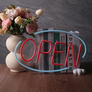 LED neon oval open <b>sign</b> indoor hanging ambient light shop <b>sign</b> wall decoration light entrance indicator luminous <b>sign</b> 5v 12v - Product Image 6