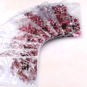 Yantuo 3D Nail Strass Super Bling Pink Back Rose & Golden Base Crystal White Rhinestones Hecho de vidrio Premium - Product Image 2