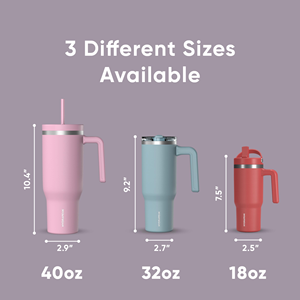 Gobelet isotherme réutilisable en acier inoxydable à double paroi, écologique, moderne et luxueux, 40 oz, avec poignée et paille - Product Image 5