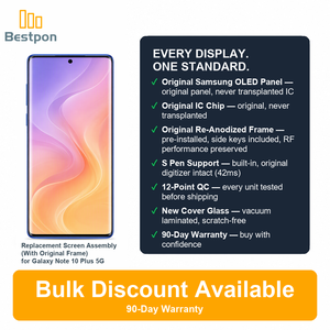 Remplacement pour l'écran du <span class=keywords><strong>Samsung</strong></span> <span class=keywords><strong>Galaxy</strong></span> <span class=keywords><strong>Note</strong></span> <span class=keywords><strong>10</strong></span> Plus 5G, panneau d'origine + verre remplaçable, avec cadre d'origine, grade A - Product Image 3