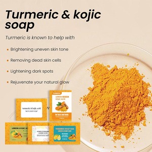 Jabón Artesanal de Cúrcuma, Limón y Ácido Kójico 100g, Antiacné, Exfoliante, para Piel Grasa, Comercio Transfronterizo, Modelo <span class=keywords><strong>TK</strong></span> - Product Image 4