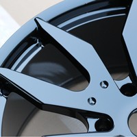 Rines de Aleación Forjados Angulares de 10 Radios en Negro Brillante, Diseño Cóncavo, Elegantes y Duraderos, para Uso Diario, Carreras y Modificación de Vehículos