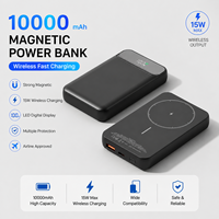 Chargeur portable sans fil magnétique 10000mAh, batterie externe à charge rapide avec écran LED numérique pour iPhone, idéal pour les voyages