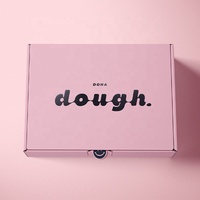 Boîtes d'Emballage en Papier Rose Qualité Alimentaire Verni UV avec Logo Personnalisé Gaufré pour Biscuits, Macarons et Donuts, avec Sacs