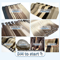 Extensions de cheveux à bandes adhésives de qualité supérieure, 14-26 pouces, sans nœuds, sans perte, cuticules alignées, blond platine, blond cendré, qualité supérieure