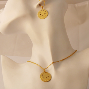 24K chapado en oro Kiribati Hawaii Pohnpei Guam estilo collar pendiente conjuntos de joyería para regalo de boda - Product Image 3