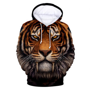 Sweat à capuche en polyester et élasthanne pour homme, imprimé numérique 3D, motif floral inspirant, nouveau <span class=keywords><strong>sang</strong></span>, roi lion - Product Image 1