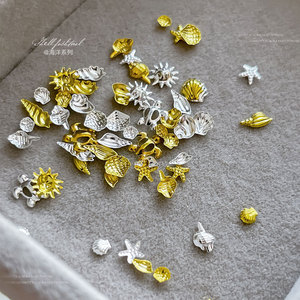 TSZS 100 piezas de decoraciones metálicas 3D <span class=keywords><strong>para</strong></span> <span class=keywords><strong>uñas</strong></span> con temática oceánica, estrellas de mar, conchas, tortugas, caracolas, remaches UV DIY <span class=keywords><strong>para</strong></span> <span class=keywords><strong>uñas</strong></span> hermosas - Product Image 3
