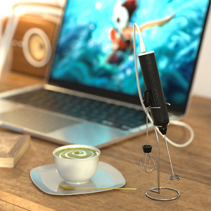 Espumador de Leche Eléctrico de Fábrica OEM, Mezclador de Bebidas para Latte y Matcha con 2 Cabezales Intercambiables - Product Image 2