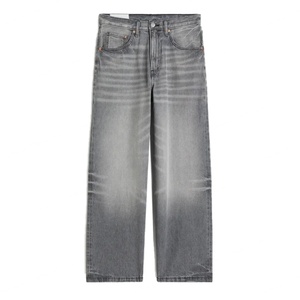 Wholesale Fashion Custom logo Street Wear Loose Blue <b>Balloon</b> Leg Stacked Jeans Vintage Men's Baggy Jeans - Product Image 1