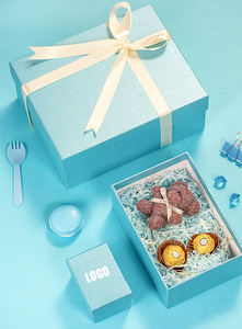 Xinrunjin, cajas ranuradas de papel recubiertas en relieve personalizadas, accesorios de cinta para regalos corporativos de merchandising minorista colorido - Product Image 4