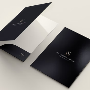 Tùy chỉnh cá nhân logo Giấy Màu Đỏ thư mục tập tin dập nổi sang trọng A4 A5 thư mục cho quán cà phê menu kinh doanh với khe cắm thẻ - Product Image 3