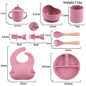 Juego Completo de <span class=keywords><strong>Vajilla</strong></span> de Silicona ODM OEM para Niños Pequeños y Bebés Suministros Infantiles Transfronterizos Plato Suave Cuchara Suplementaria y Mordedor - Product Image 4