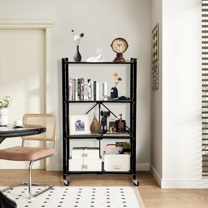 Étagères de cuisine pliantes portables en métal multicouche, présentoir pliable sur pied, 5 niveaux, écologique et moderne - Product Image 2