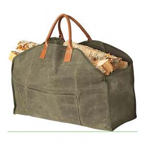 Free Sample Firewood Accessory <b>Holder</b> with <b>Wood</b> Log Carrier Tote Bag Made of Material for Indoor <b>Fireplaces</b> - Product Image 2