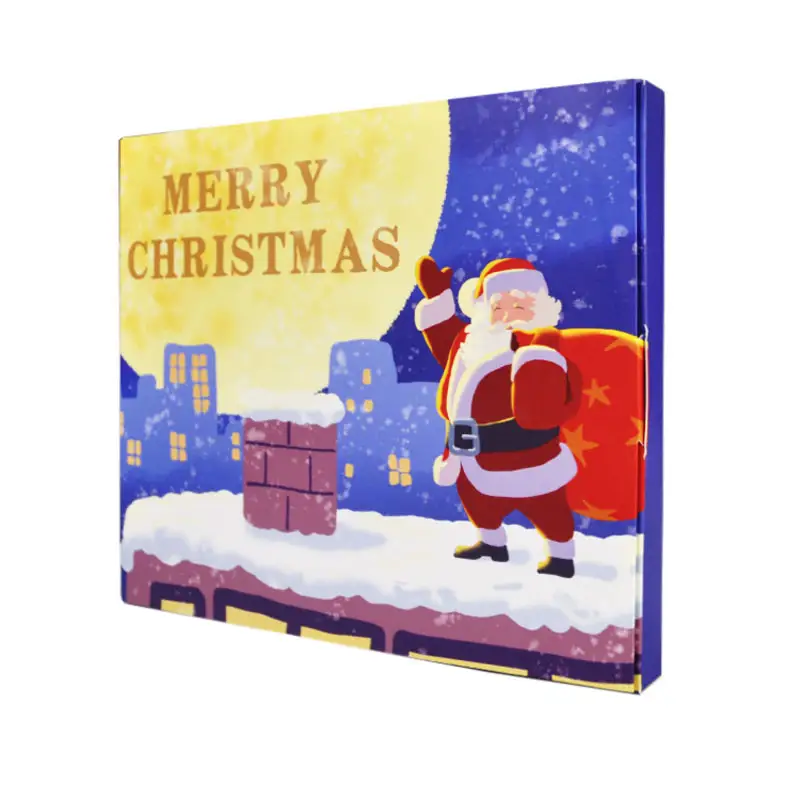 China Factory Good Price Cardboard Sliding Tray Countdown 24 days Surprise Christmas Fidget Unique Gift Advent Calendar Box