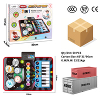 Zhorya 2 in 1 Piano Drum Babies Play Mat Multi-Functional Parent-child Interaction Electronic Music Blanket