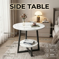 Table d'appoint moderne pliable et mobile à double niveau, multifonctionnelle, écologique, en bois et métal, pour chambre à coucher et mobilier de maison