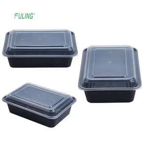 Heavy Duty Đen Thực Phẩm Đóng Gói Nhà Hàng Hộp Máy Rửa Chén Tủ Đông An Toàn Bữa Ăn Prep Container