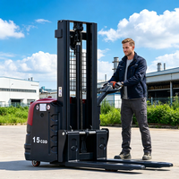 Gerbeur électrique 1,5 tonne 2 tonnes avec arrêt d'urgence, conception pour une utilisation sécurisée, gerbeur autoportant, outil de sécurité pour entrepôt