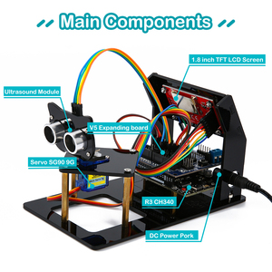 KUONGSHUN Fabricante de Kits de Robótica Educativa DIY <span class=keywords><strong>con</strong></span> Radar de Simulación de Tallo y Sensor Ultrasónico, <span class=keywords><strong>con</strong></span> Tutorial y Codificación DIY para <span class=keywords><strong>Arduino</strong></span> - Product Image 2