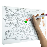 Tapis de table pour bébé en silicone écologique classique 40x30cm Non toxique Résistant à la chaleur pour les enfants Peinture Coloration Dessin