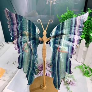Vente en gros d'usine : Ailes de papillon en fluorite naturelle sculptée, écologiques, avec technique de mosaïque, pour la décoration intérieure - Product Image 1