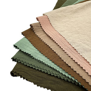 Tela de crepé y crepé para vestido, tejido de poliéster arrugado, Color sólido, 180D - Product Image 2