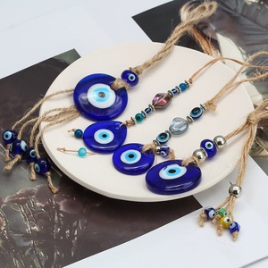Turkish Blue Eyes Car Hanging Pendant Hot Fatima's Lucky Hand Charm Car Charms Glass Evil Eye Jewelry Charms Pendant Luck